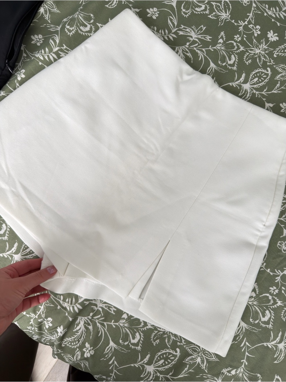 Zara White Mini Skirt with Front Slit